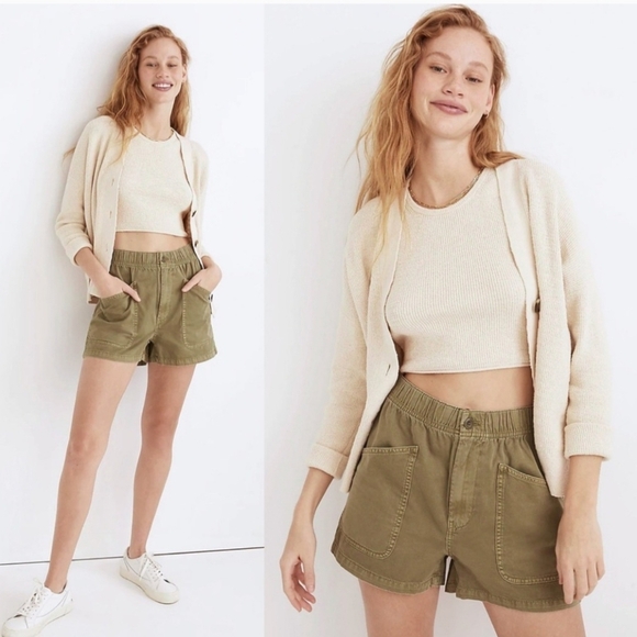 Madewell Garment Dyed Pull On Utility Shorts - Picture 1 of 9